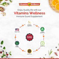 Immune Guard bottle with vegan capsules and fresh elderberries